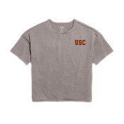 USC Trojans Women's League Gray All Day Boxy T-Shirt